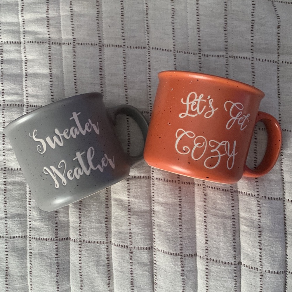 2 Autumn Ceramic Mugs